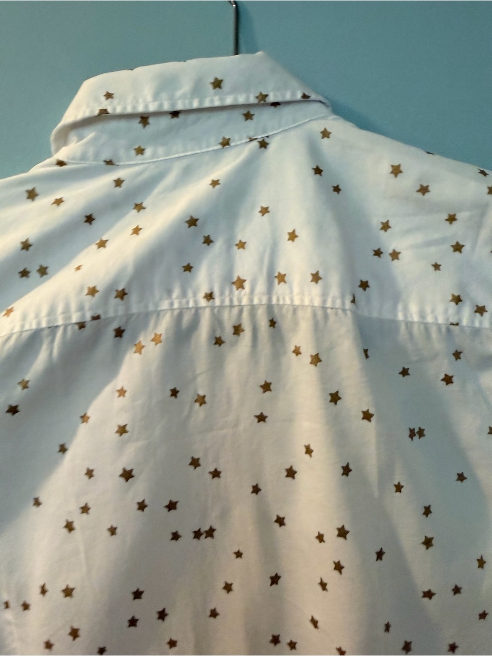 Talbots White Button-Down Shirt with Gold Star Print - Men's - Picture 7 of 9